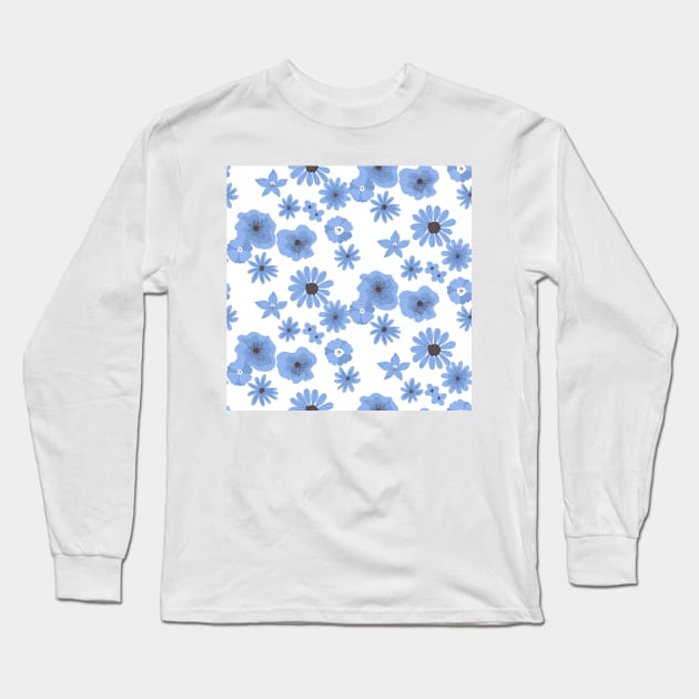 Hand drawn floral pattern Long Sleeve T-Shirt by katerinamk